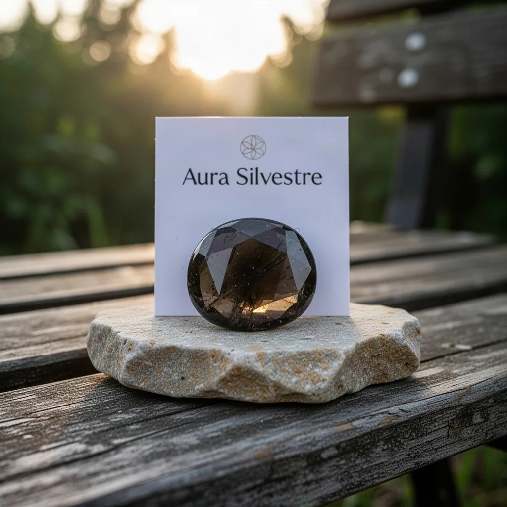 Piedra de Contacto Cuarzo Ahumado Facetado